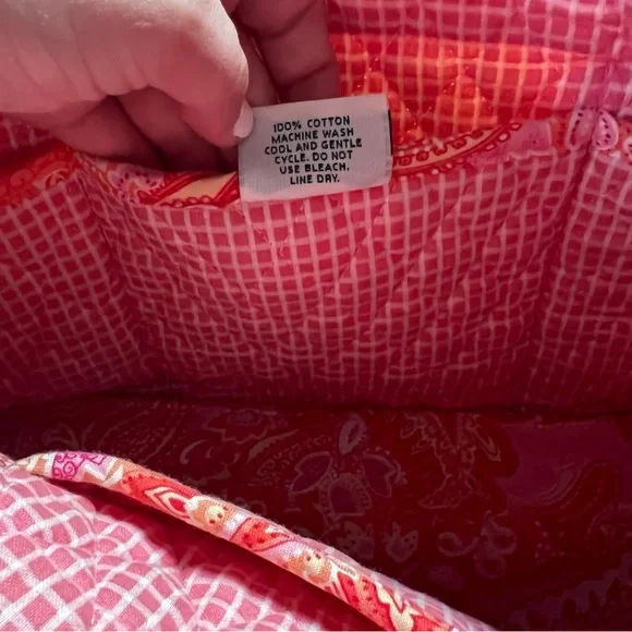 Vera Bradley Retired Pink Sherbert Paisley Zippered Tote Bag - Picture 6 of 6